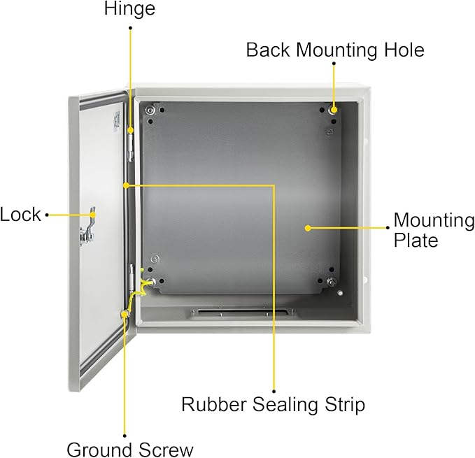 VEVOR NEMA Steel Enclosure 12×12×8, NEMA 4X Steel Electrical Box, IP66