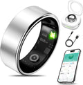 Smart Health Ring Fitness Tracker for Men Women, Silver 10