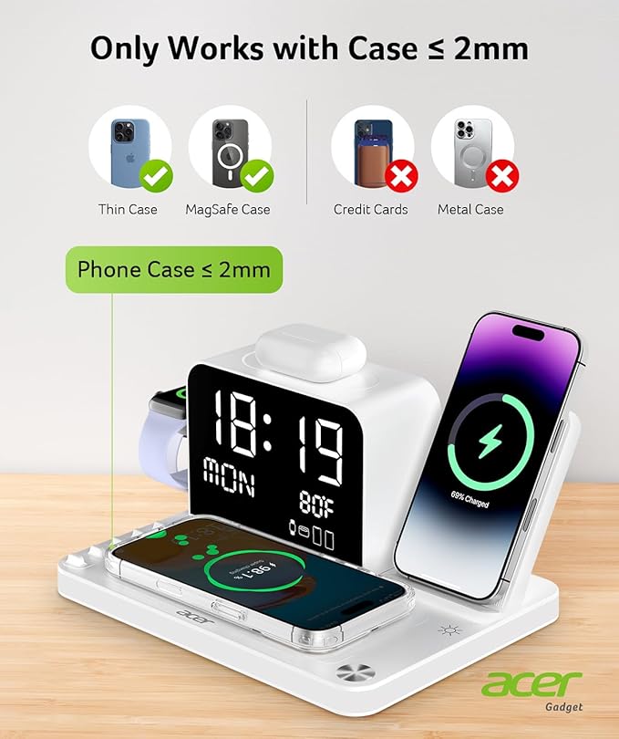 Acer 7-in-1 Wireless Charging Station - 30W Fast Wireless Charger