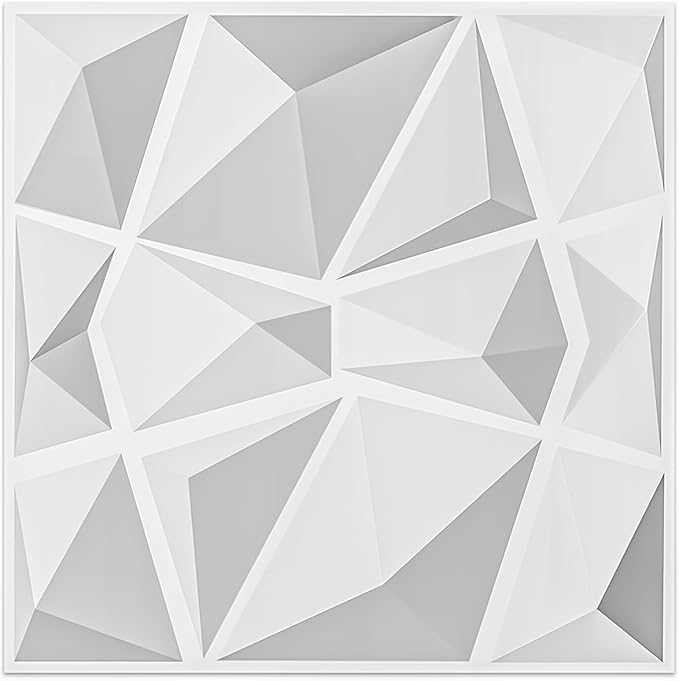 Art3d 12 Pack 3D Diamond Design Wall panels 19.7"x19.7" PVC Panel