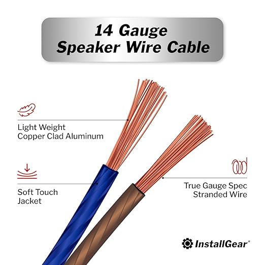InstallGear 100ft 14 Gauge Speaker Wire
