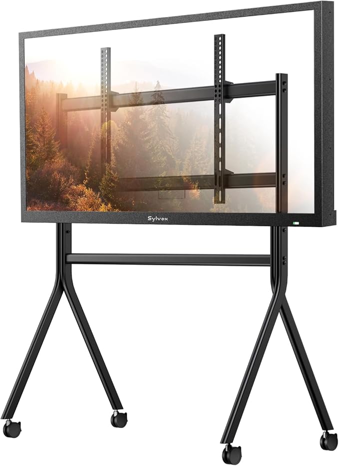 Sylvox TV Floor Stand for 65-75 Inch TVs, Heavy Duty Rolling TV Stand Max Load