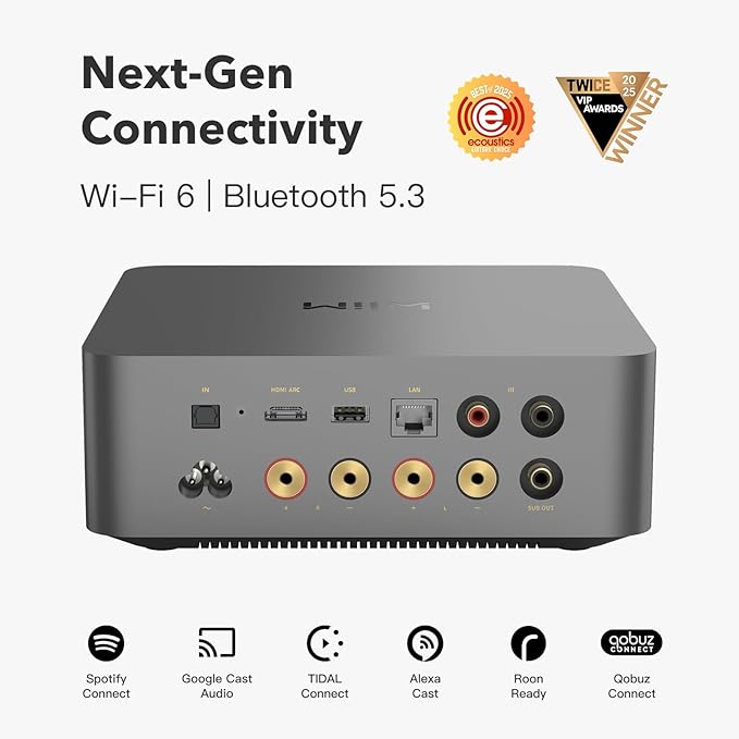 WiiM Amp Ultra with Voice Remote 2 | 100W Streaming Amplifier with Premium ESS