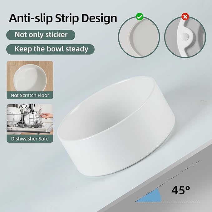 Ceramic Raised Double Bowls Set