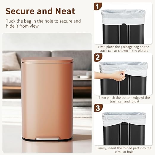 PayLessHere Trash Can Kitchen Stainless Steel Trash Can Trash Can
