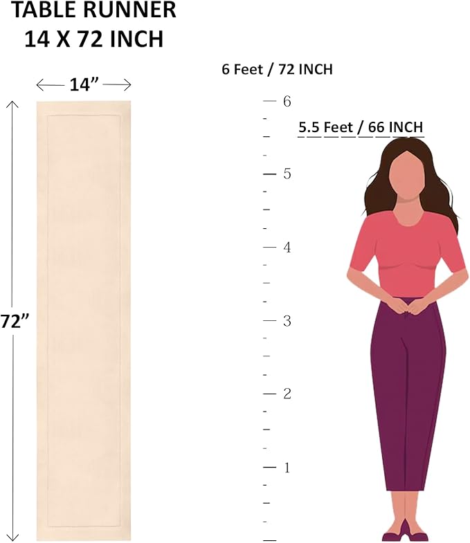 Solino Home Linen Pink Table Runner 72 Inches Long - 100% Pure Linen Hemstitch Table Runner 14 x 72 Inch for Dresser, Dining and Halloween - Classic Hemstitch
