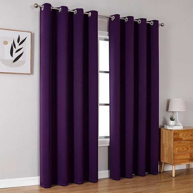 ChrisDowa Blackout Curtains 120 Inches Long 2 Panels Set