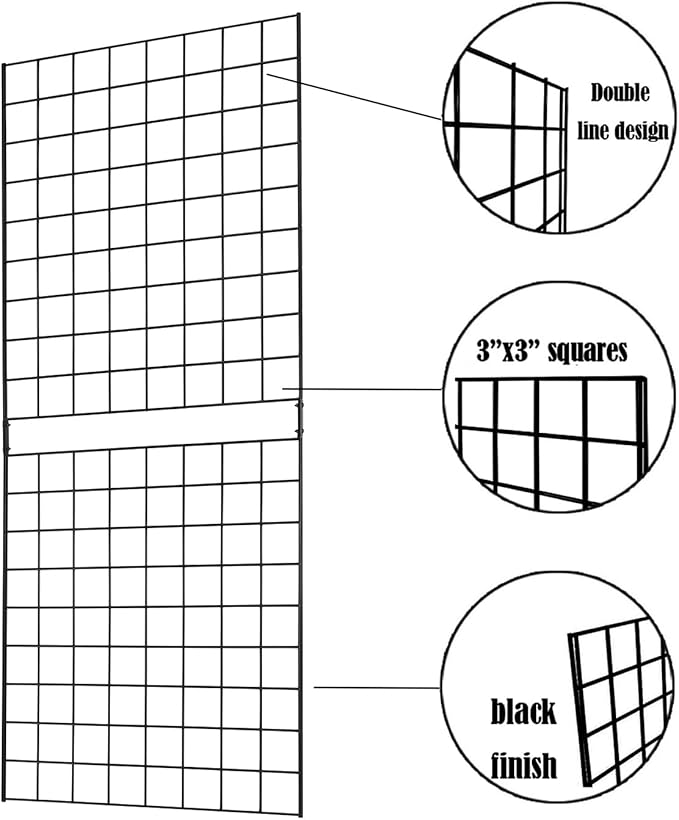 7RiversART Grid Wall Commercial Grade Grid Panels Heavy Duty Panel (Pack of 4)
