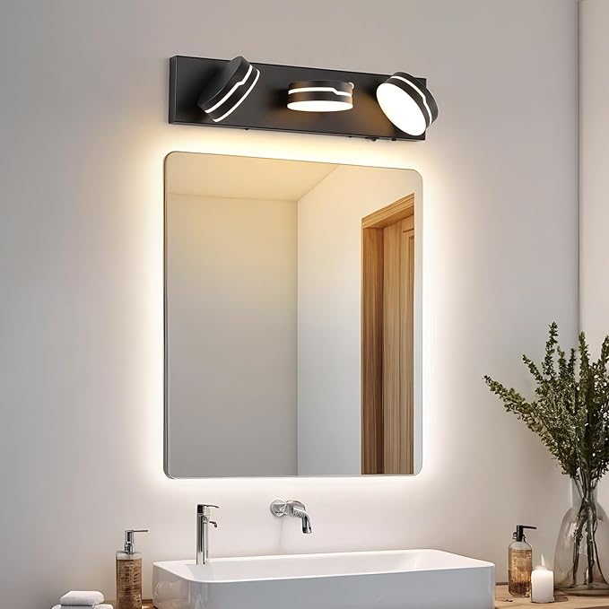LED Modern Bathroom Lights Fixtures 3-Light Motion Sensor Vanity Light Matte