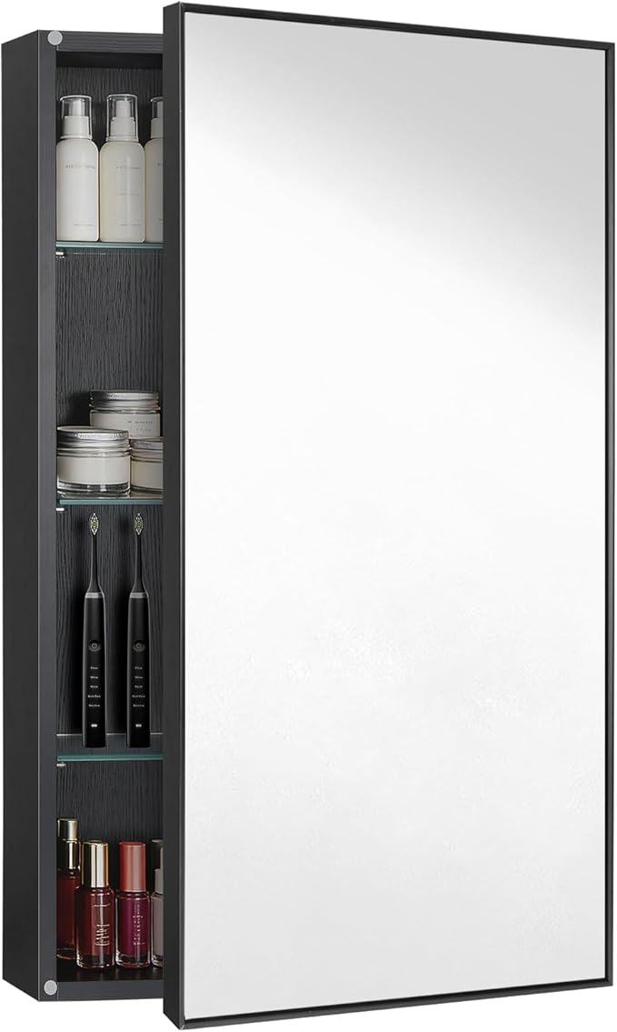 Medicine Cabinet with Mirror, 20x30 Inch Rectangle Wall Mounted Bathroom Vanity