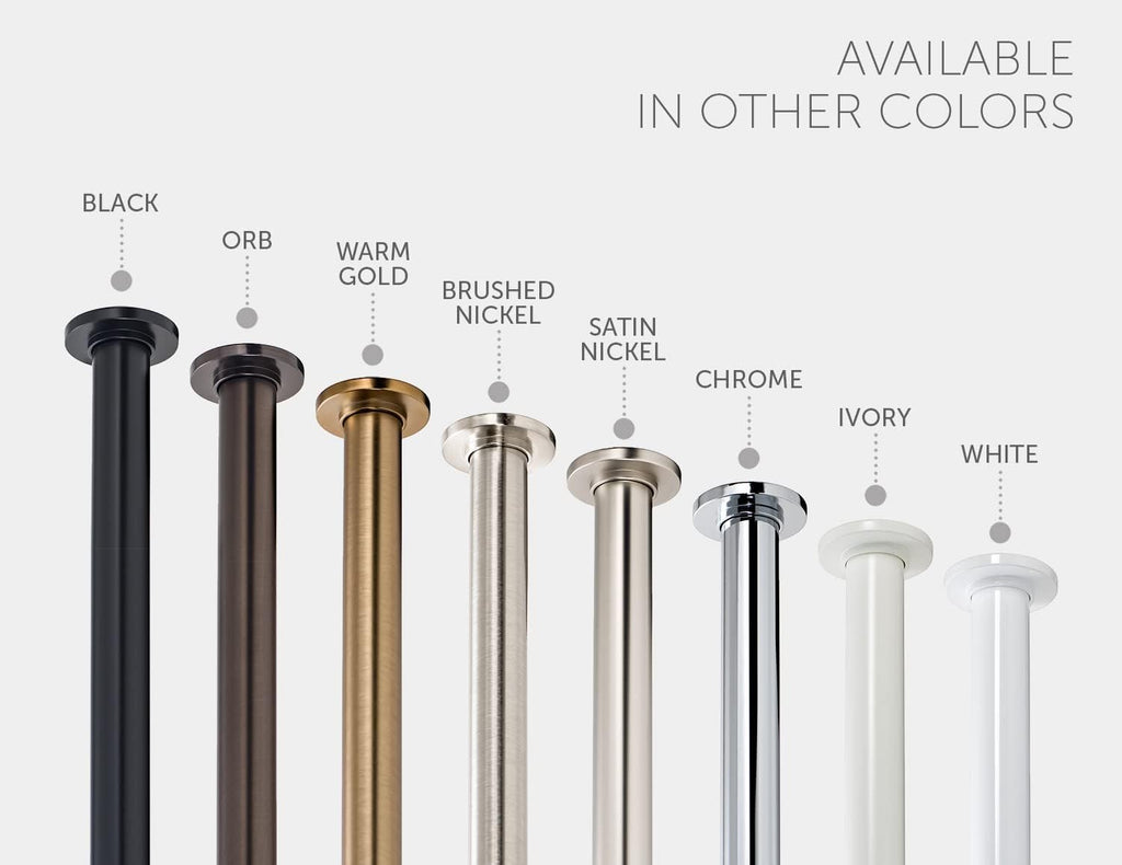 ivilon tension curtain rod - spring tension rod showing dimensions