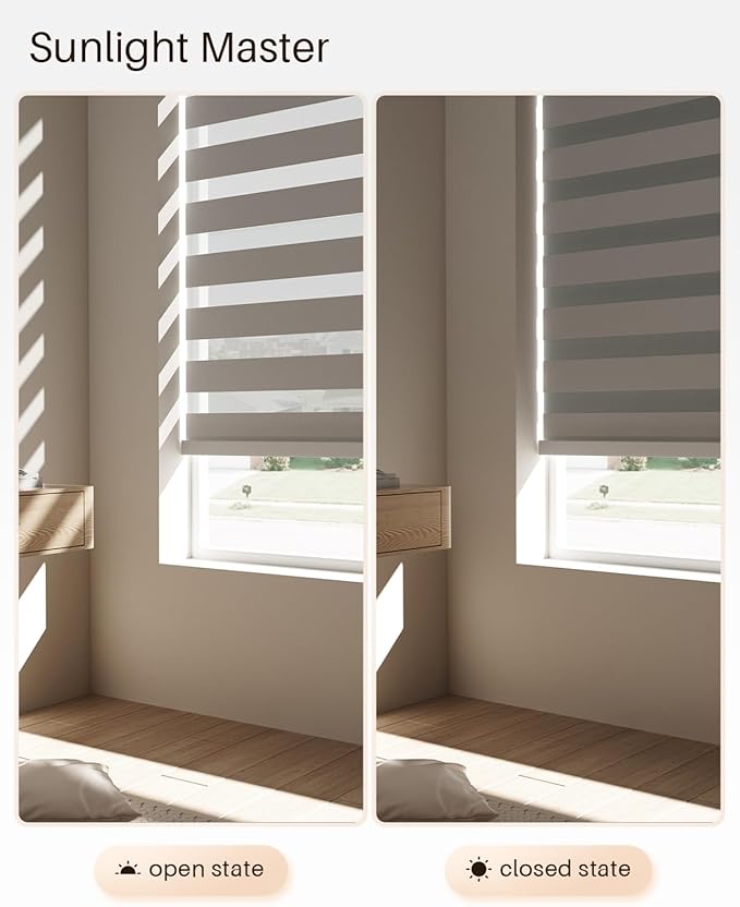 Smart Zebra Blinds for Windows, Alexa Motorized Blinds