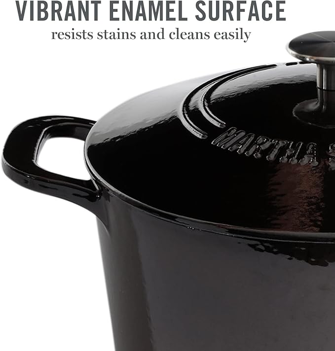 MARTHA STEWART Gatwick 7-Quart Enamel Cast Iron Dutch Oven Pot