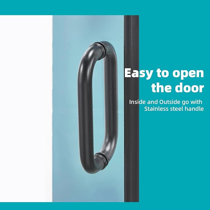 Pivot Swing Shower Door, Adjustable Width 58.9-60" W x 74" H Semi-Frameless