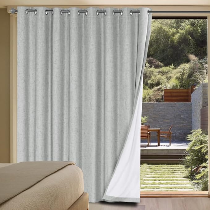 H.VERSAILTEX Linen Blackout Curtains Durable Thick Textured Linen Look 100%