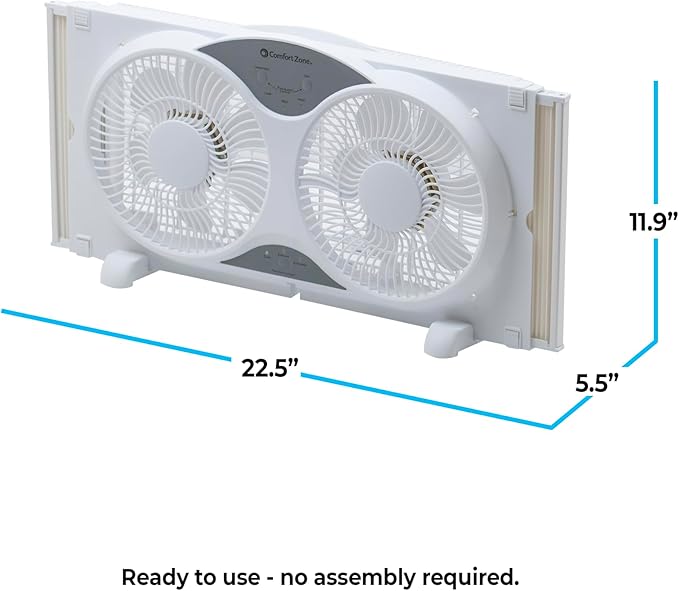Comfort Zone Twin Window Fan