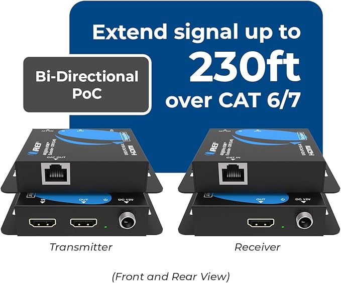OREI 4K HDMI Extender Balun UltraHD 4K @ 60Hz 4:4:4 Over Single CAT6/7 Cable