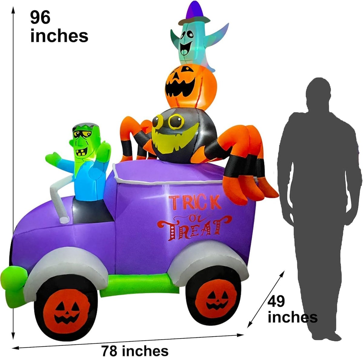 BLOWOUT FUN 8FT Halloween Inflatable Horror Frankenstein Driving Car