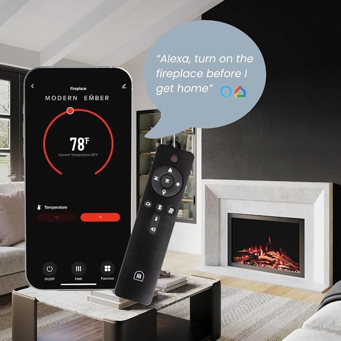 Modern Ember Highmark Traditional 33 Inch Built-in Smart Electric Fireplace
