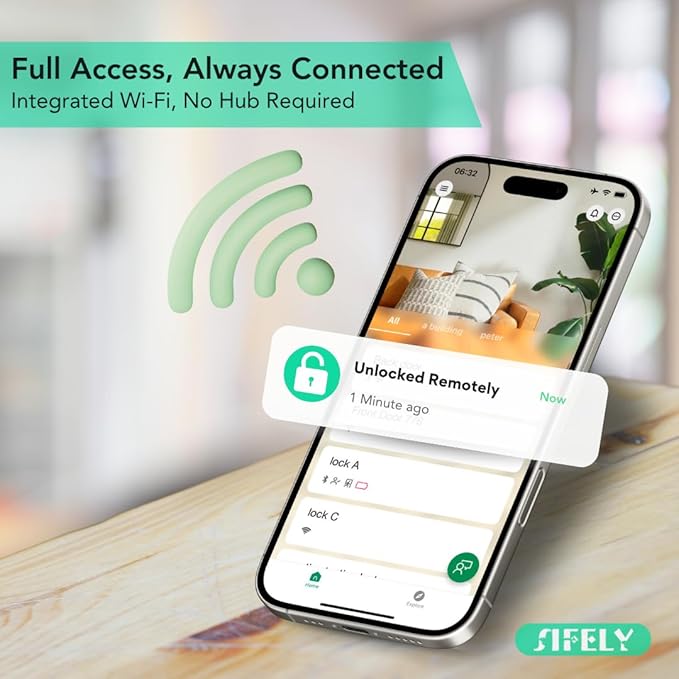 Built-in WiFi Fingerprint Smart Deadbolt