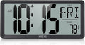 XREXS Large Digital Wall Clock, Battery Operated Alarm Clocks