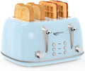 Keenstone Toaster 4 Slice, Retro Stainless Steel Wide Slot Toaster