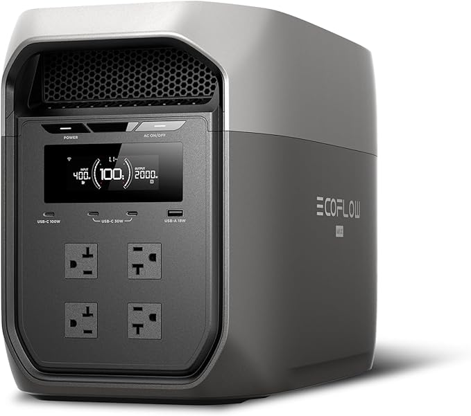 EF ECOFLOW Portable Power Station DELTA 3 Max, 2048Wh LiFePO4 Battery, Solar