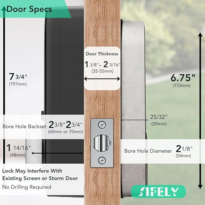 Built-in WiFi Fingerprint Smart Deadbolt