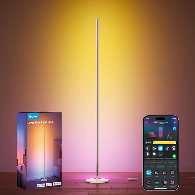 Govee RGBIC Floor Lamp Basic, LED Corner Lamp Works