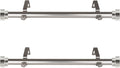 1 inch Side Curtain Rod 12-20 inch (Set of 2) - Satin Nickel