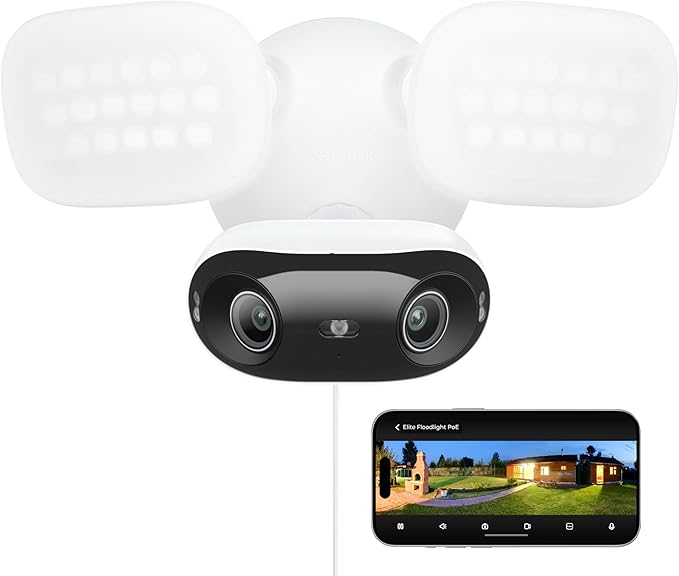 REOLINK Elite Pro Floodlight PoE, 16MP Dual Lens PoE Security Camera