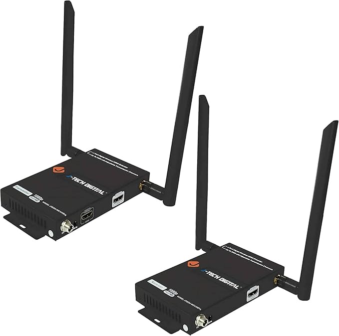 J-Tech Digital 1X2 Wireless HDMI Extender 200’ Dual Antenna Supporting Full HD