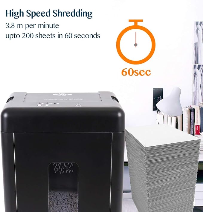 WOLVERINE 15-Sheet Super Micro Cut High Security Level P-5 Heavy Duty