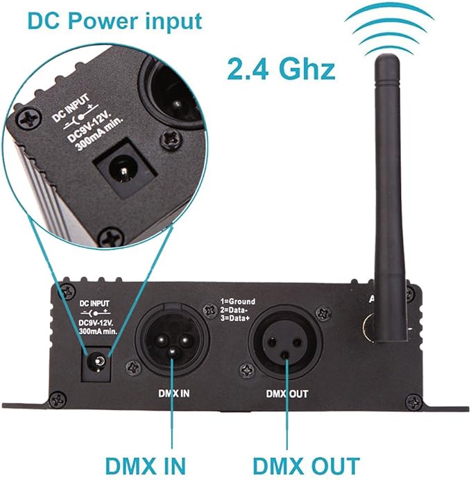 CaalLogt DMX512 Controller 2.4G Wireless Controller Transmitter Receiver LCD