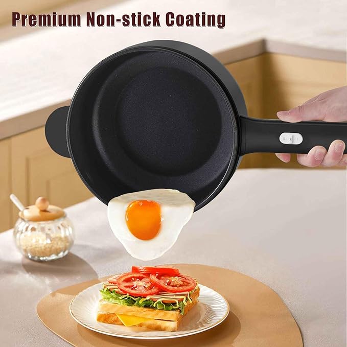 Dezin Electric Cooker, 2L Non-Stick Sauté Pan, Rapid Noodles Cooker, Mini Pot
