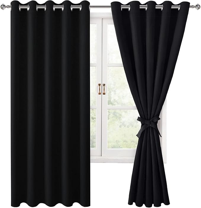 Hiasan Blackout Curtains for Bedroom, 60 x 63 Inches Length