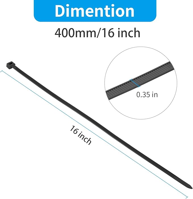 XINGO 16 Inch White Large Zip Ties Heavy Duty 500 Pack, 200 LBS Ultra Strong