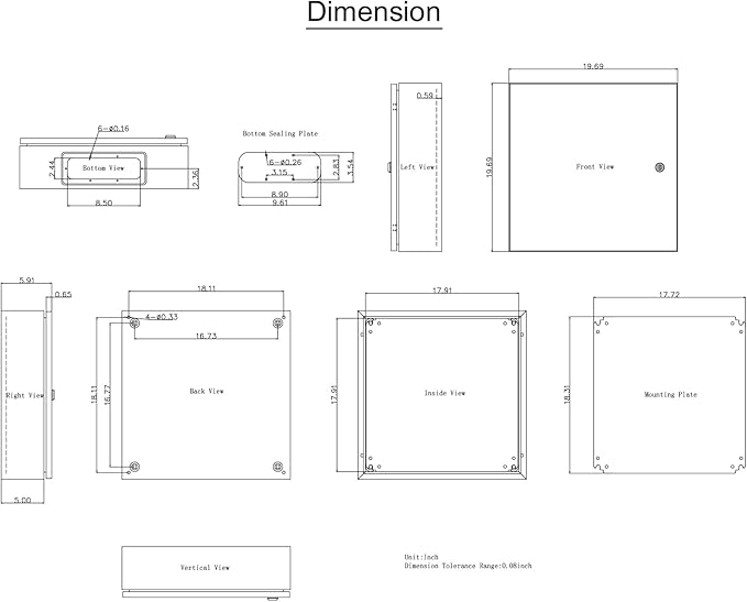 VEVOR NEMA Steel Enclosure, IP66 Waterproof & Dustproof, Outdoor/Indoor
