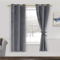 JIUZHEN Grey Velvet Curtains 63 inches Blackout Curtains