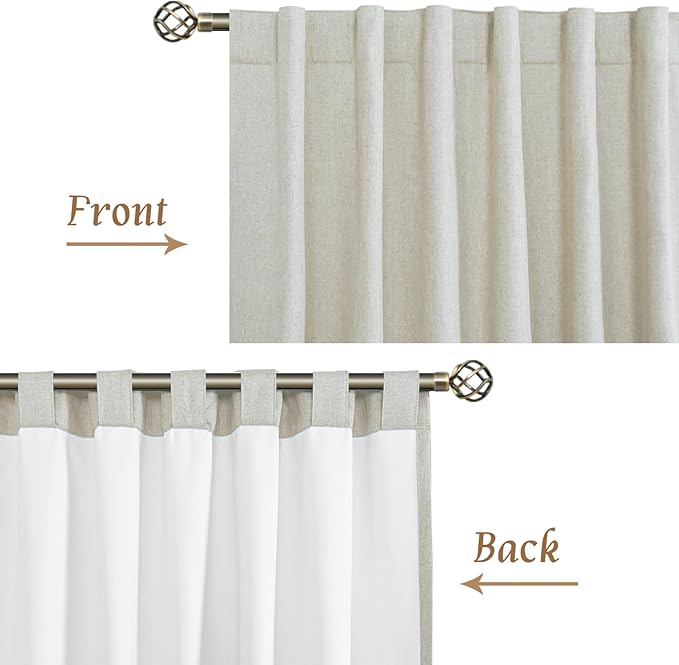 LAMIT 100% Blackout Linen Curtains