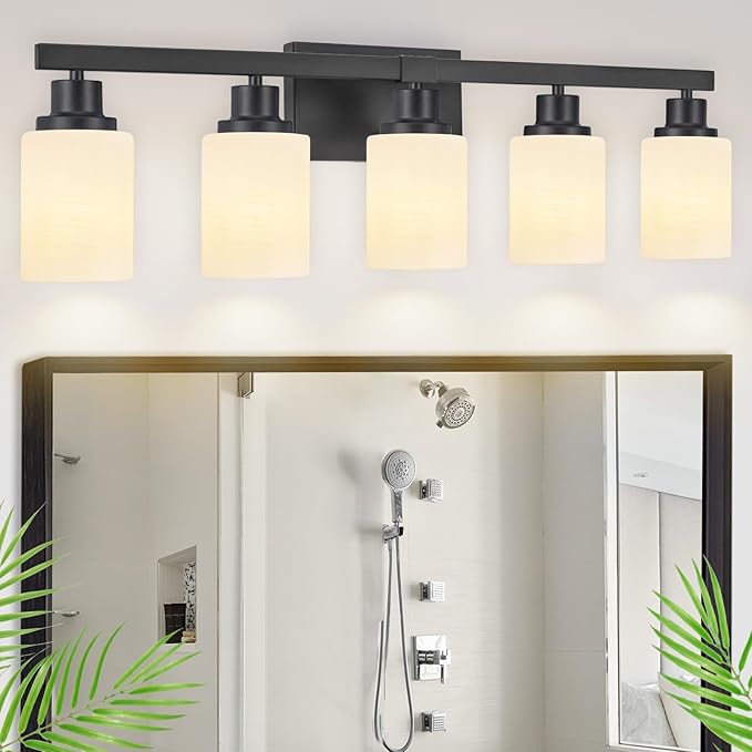 DIKAIDA Bathroom Vanity Light, 5-Light Vanity Lighting Fixture Over Mirror