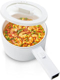 olakys. Electric Hot Pot, 1.5L Mini Hot Pot, Ceramic Glaze Non-stick Portable