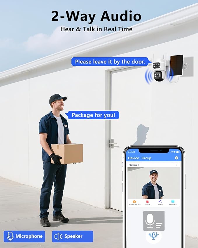 WEILAILIFE 【Auto Tracking & 2-Way Audio】 Security Cameras Wireless Outdoor