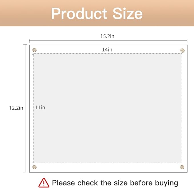 Kalami 3 Pack 11x14 Acrylic Wall Mount Picture Frame Self Adhesive, Floating
