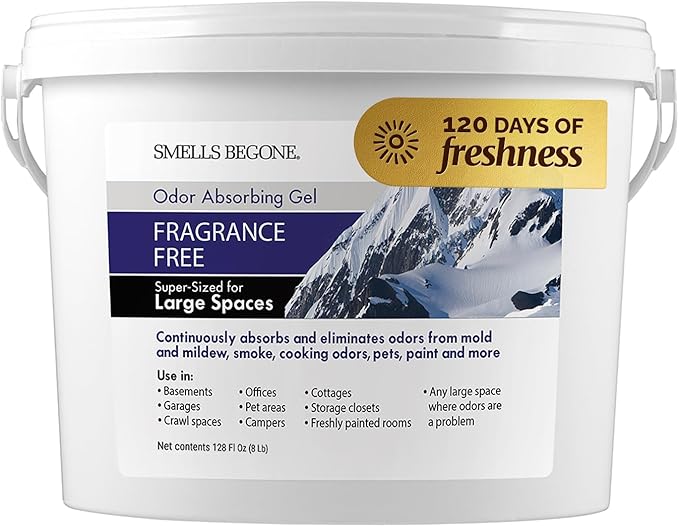 SMELLS BEGONE 1-Gallon Gel Odor Eliminator – High-Capacity, Long-Lasting Odor