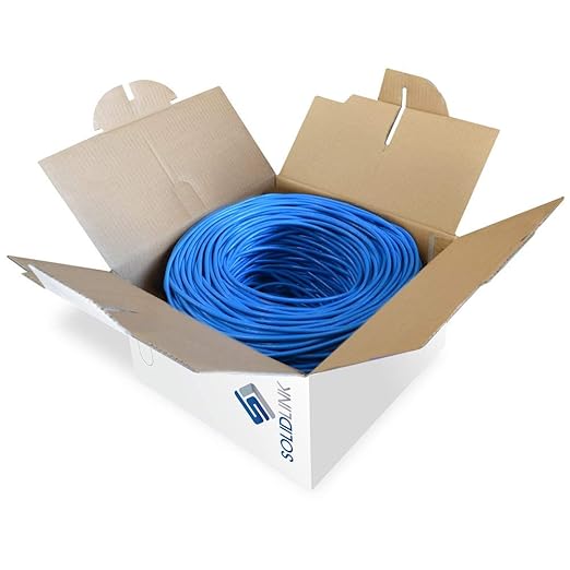 SolidLink CAT5e Ethernet Cable 1000ft – 24AWG Solid CCA UTP Unshielded CAT 5e