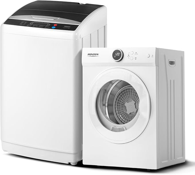 ROVSUN 1.8CuFt Portable Clothes Dryer and 25LBS Full-Automatic Washing Machine