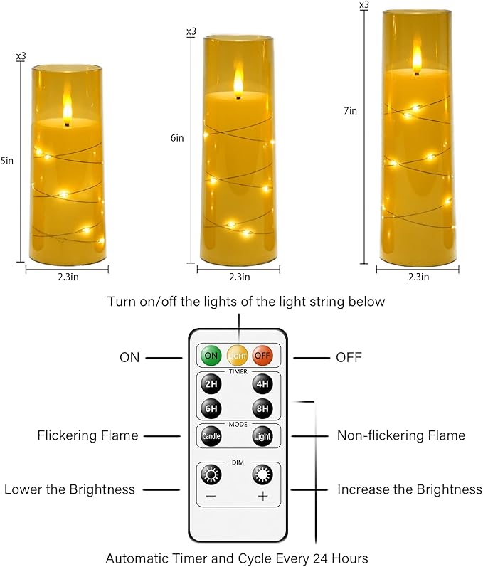 Flickering Flameless LED Candles, Battery Operated Candles 9 Pcs