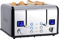 CUSIMAX 4 Slice Toaster, Ultra-Clear LED Display & Extra Wide Slots, Stainless