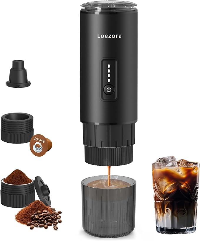 Leozora Portable Espresso Maker, 20Bar Professional Pressure, Stainless Steel